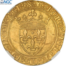 France, Charles VI, Ecu d'or, 1385-1422, Villeneuve-lès-Avignon, Gold, NGC