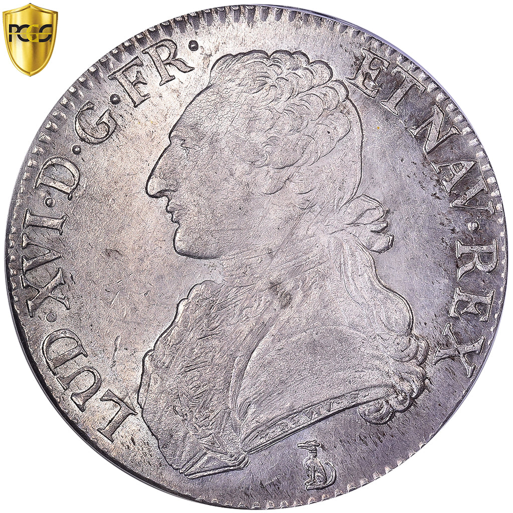 Francia, Louis XVI, Ecu aux branches d'olivier, 1790, Nantes, Plata, PCGS, MS63