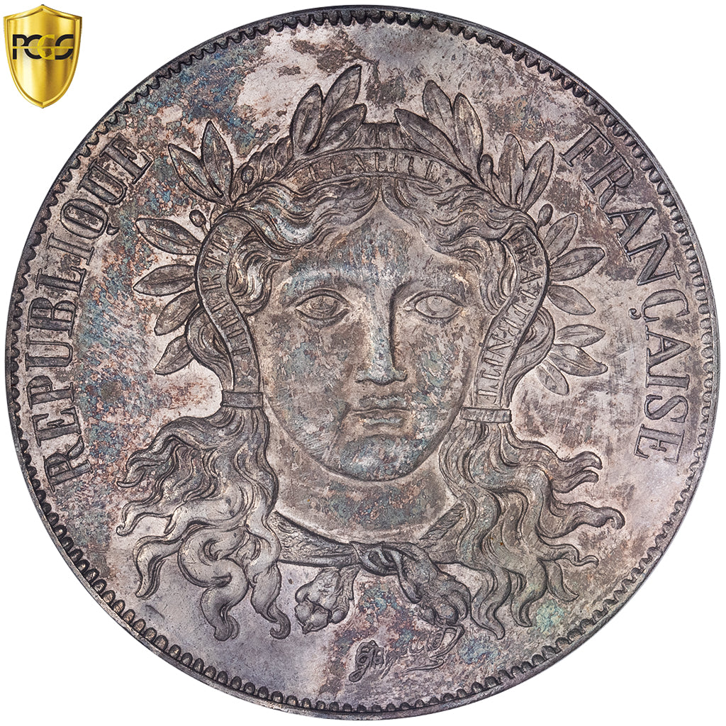 Francia, 5 Francs, 3è concours de Gayrard, 1848, Paris, Pattern, Plata, PCGS