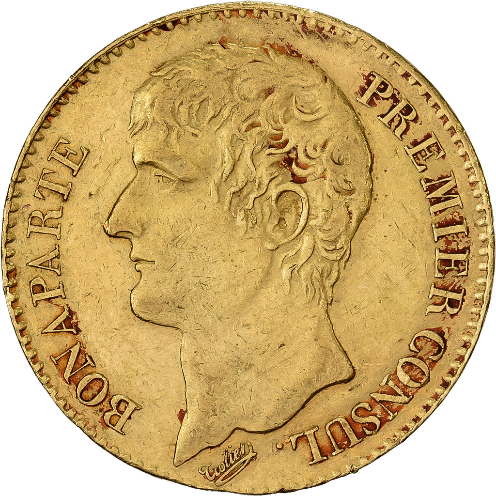 Francja, Napoléon Bonaparte, 40 Francs, An XI, Paris, Złoto, EF(40-45)