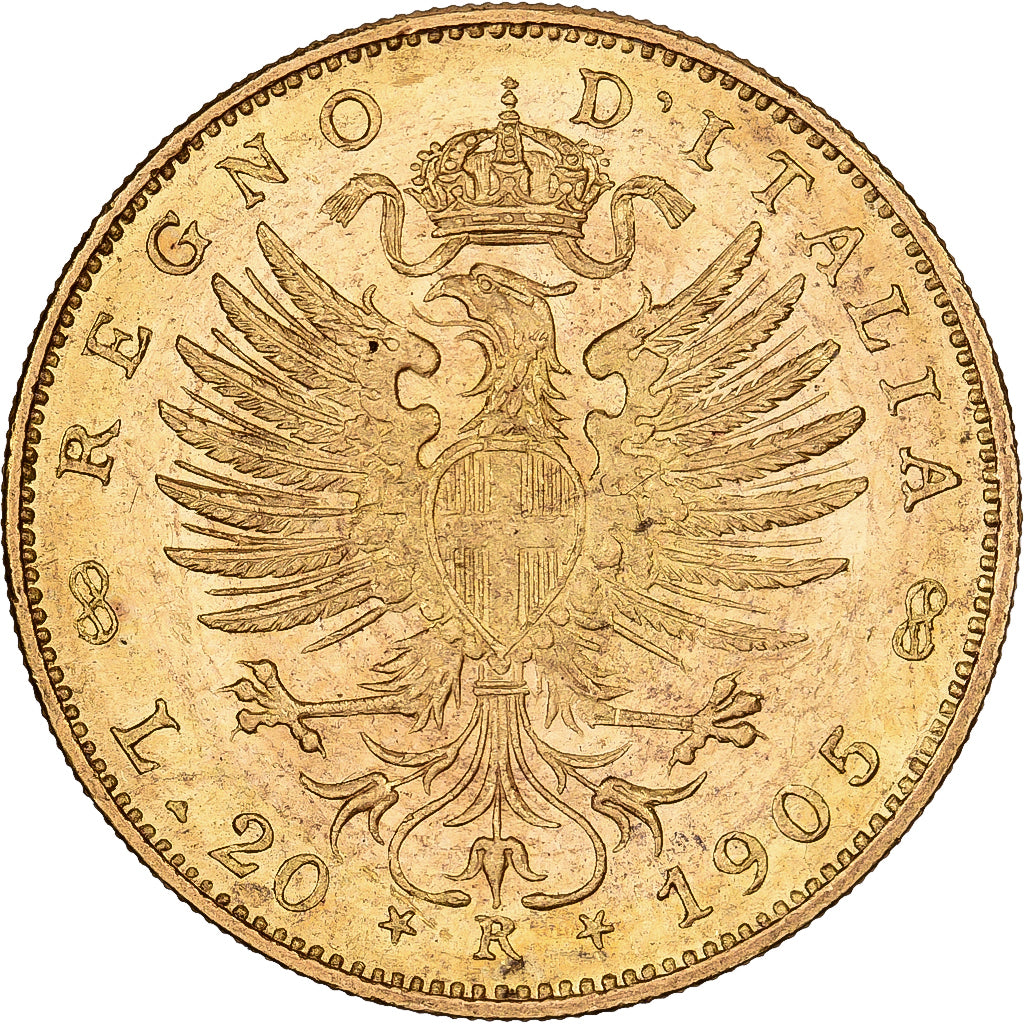 Italie, Victor-Emmanuel III, 20 Lire, 1905, Rome, Or, SUP+