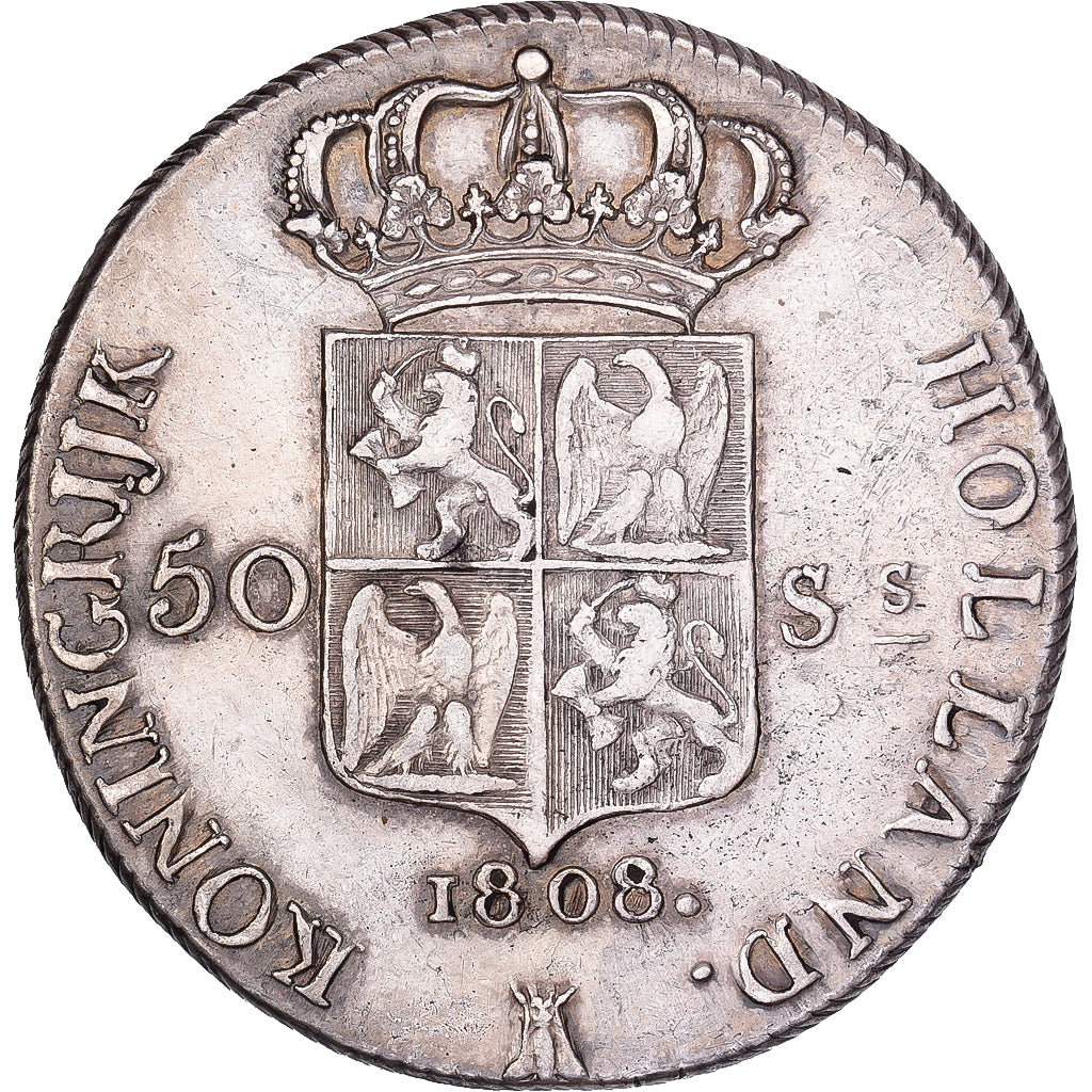 Kingdom of Holland, Louis Napoleon, 50 Stuivers, 1808, Utrecht, Argento, BB+