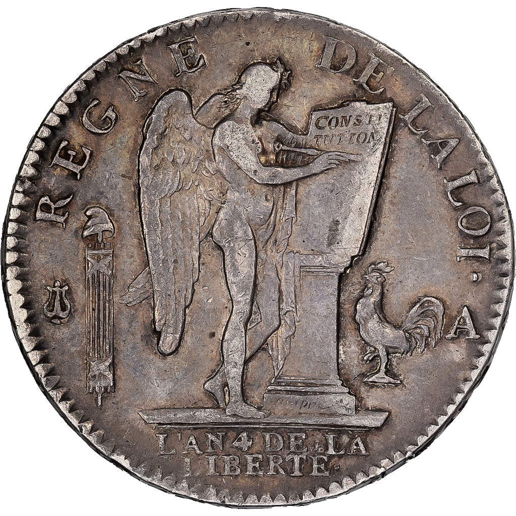 France, Louis XVI, Ecu de 6 Livres, Génie, 1792 / AN 4, Paris, Silver