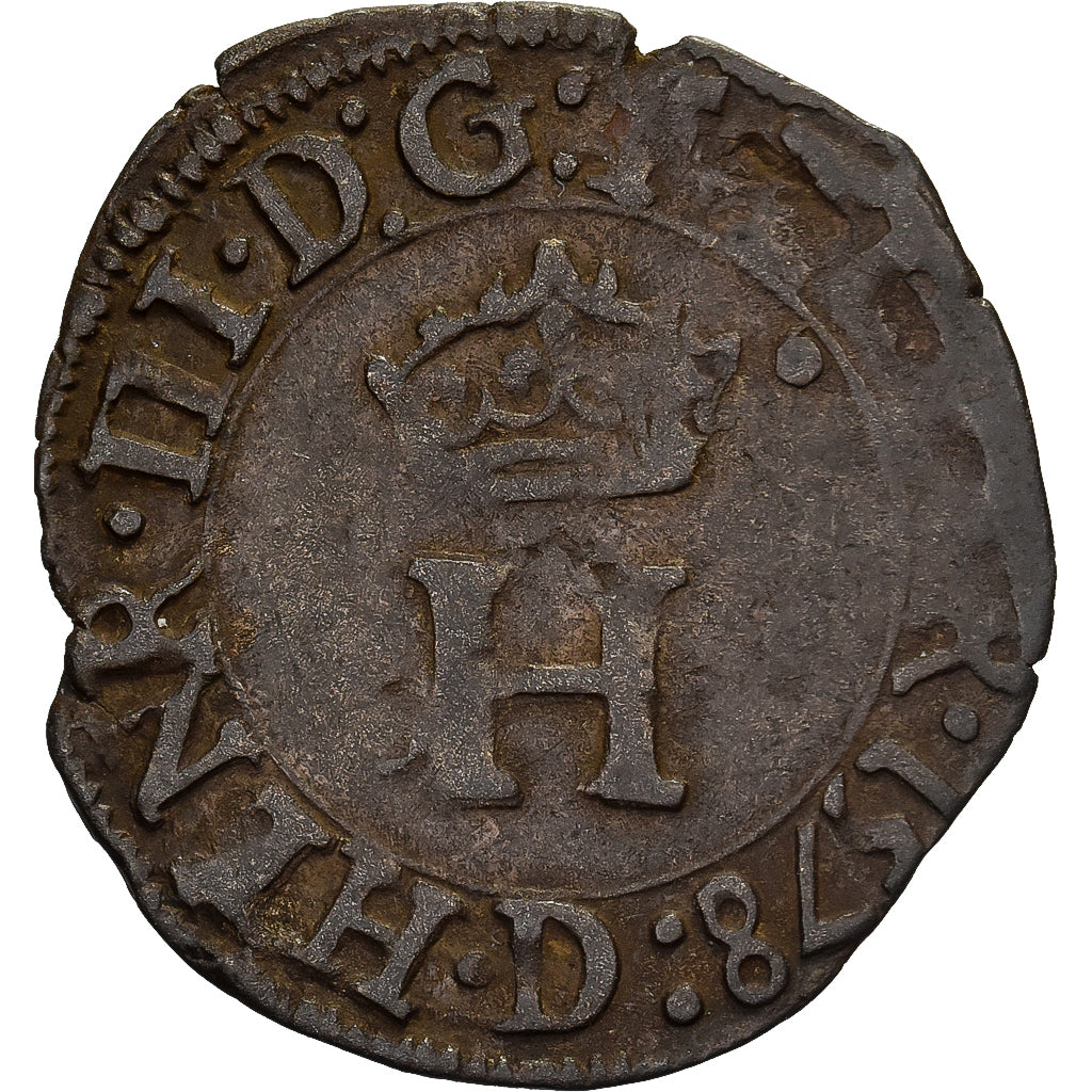 Frankrijk, Henri III, Liard, 1578, Lyon, Billon, FR+, Gadoury:461, Duplessy:1145