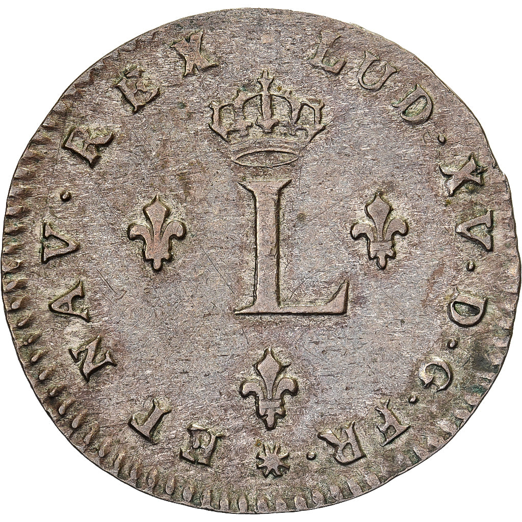 Francia, Louis XV, Double Sol, 1739, Lyon, Vellón, MBC