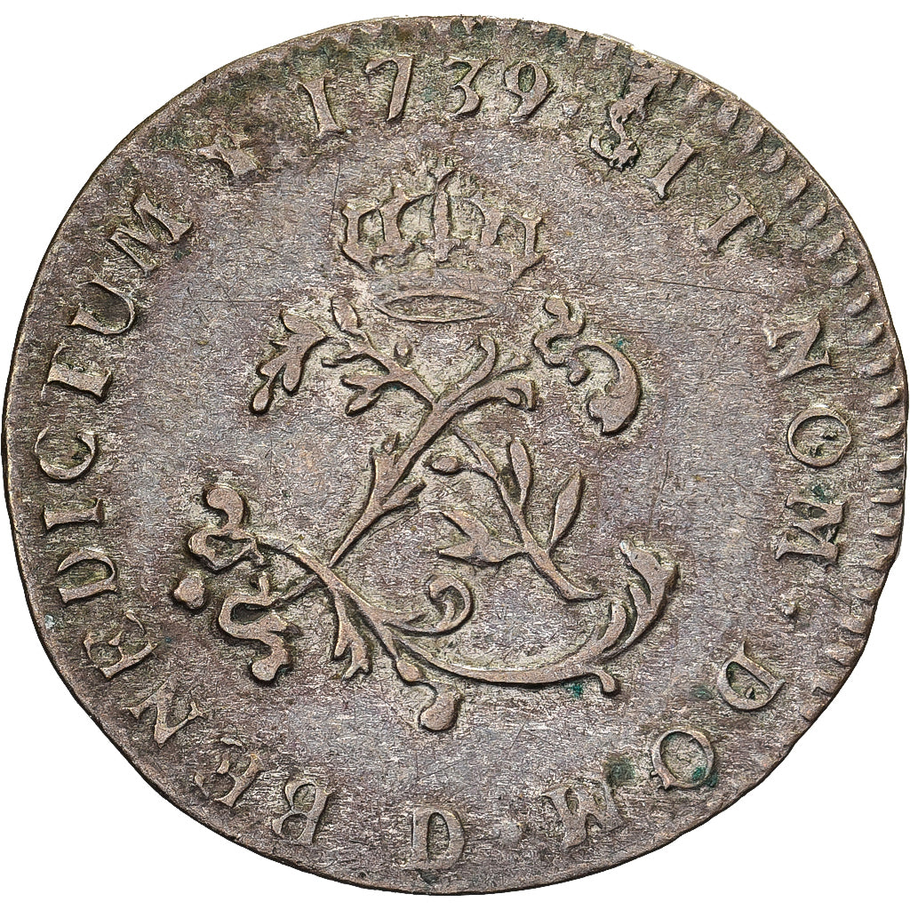 Francia, Louis XV, Double Sol, 1739, Lyon, Vellón, MBC
