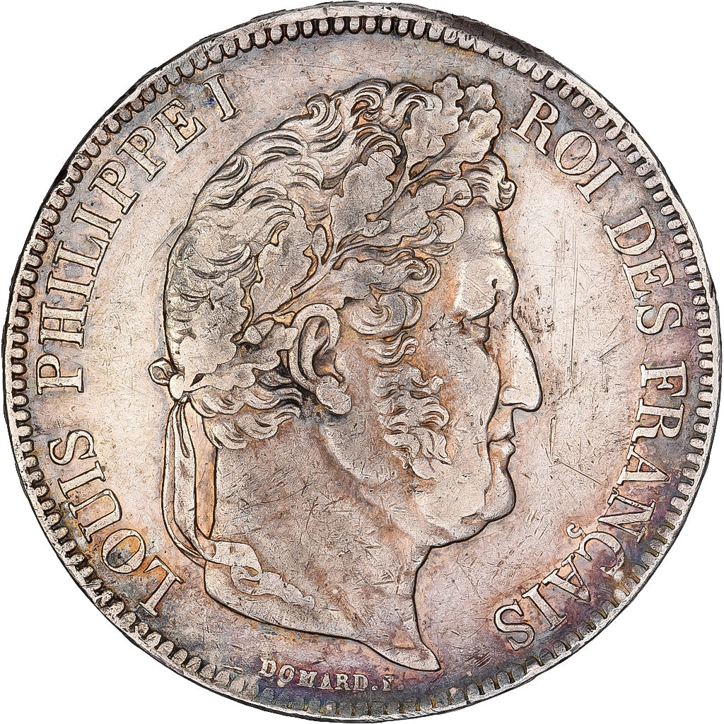 Francja, Louis Philippe I, 5 Francs, 1837, Lyon, Srebro, EF(40-45), Gadoury:678