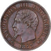 France, Napoleon III, 5 Centimes, 1855, Lyon, Bronze, AU(50-53)