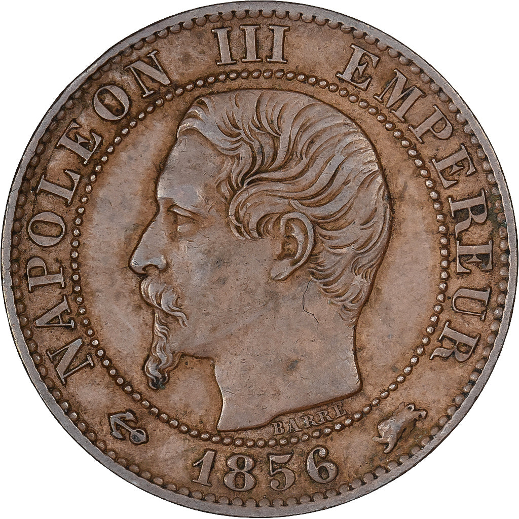 Frankreich, Napoleon III, 5 Centimes, 1856, Lyon, Bronze, SS+
