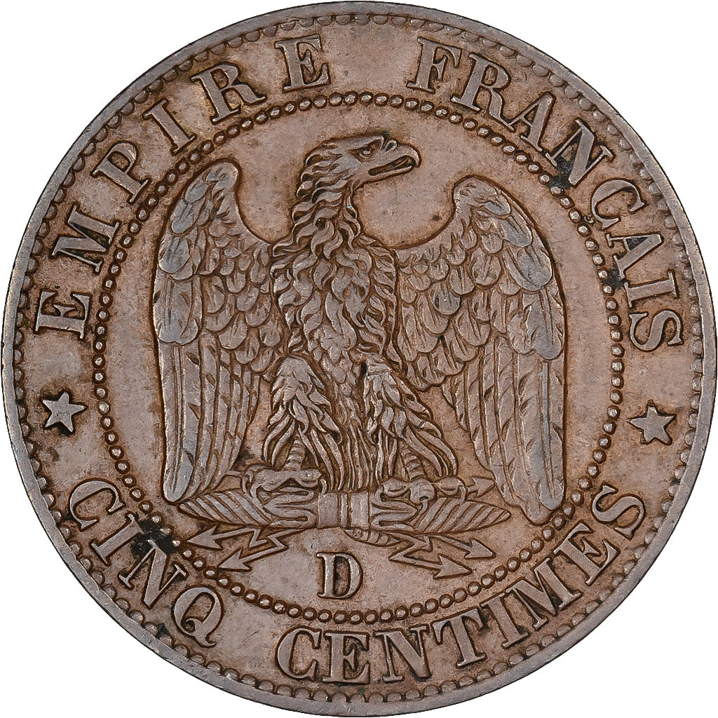 Frankreich, Napoleon III, 5 Centimes, 1856, Lyon, Bronze, SS+