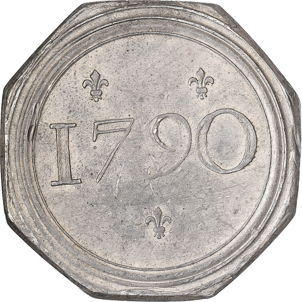 Francia, medaglia, Fourrier de la Garde nationale de Lyon, 1790, Stagno, BB+