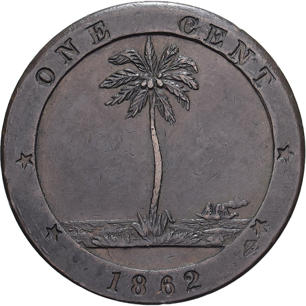 Liberia, 1 Cent, 1862, London, Koper, ZF+, KM:3