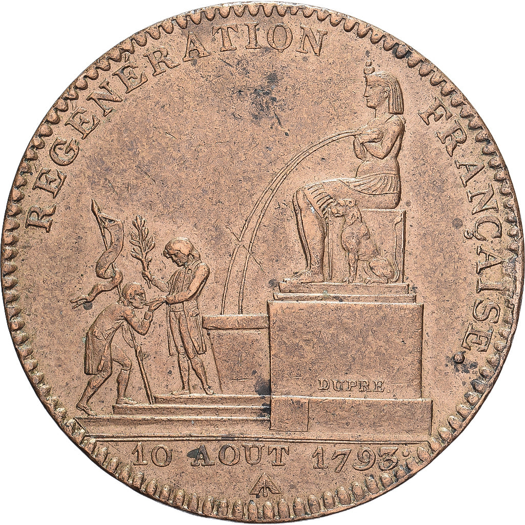 Francia, 5 Décimes, Régénération française, 1793 / An 2, Paris, Bronzo