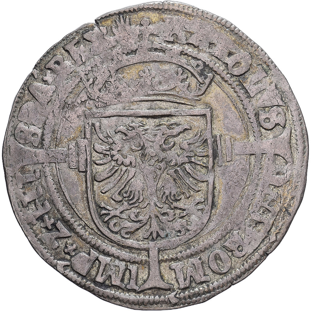 Paesi Bassi Spagnoli, Charles V, 1/2 Réal, 1521-1555, Antwerp, Biglione, MB+