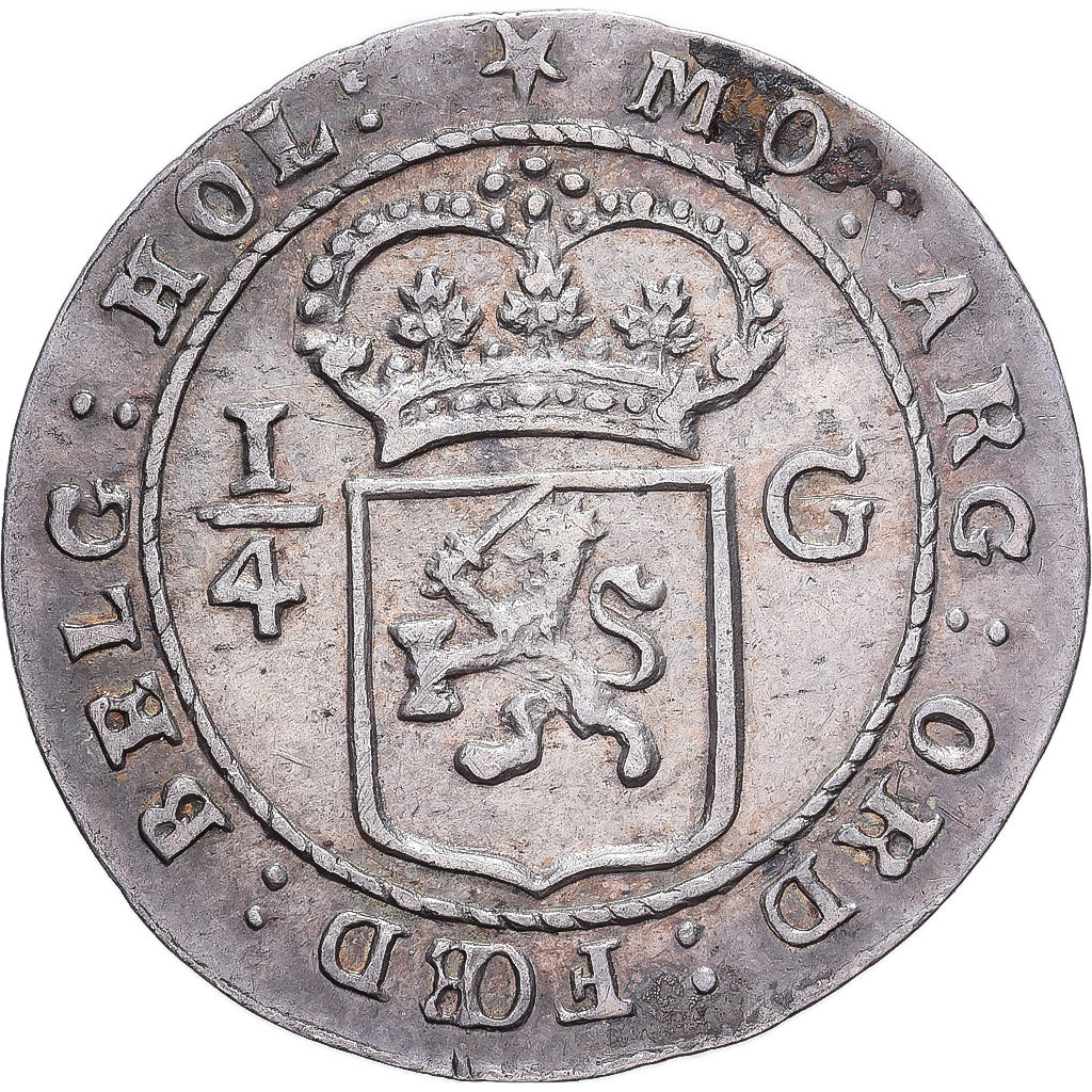 NEDERLANDS OOST INDIË, 1/4 Gulden, 1802, Zilver, ZF+, KM:81