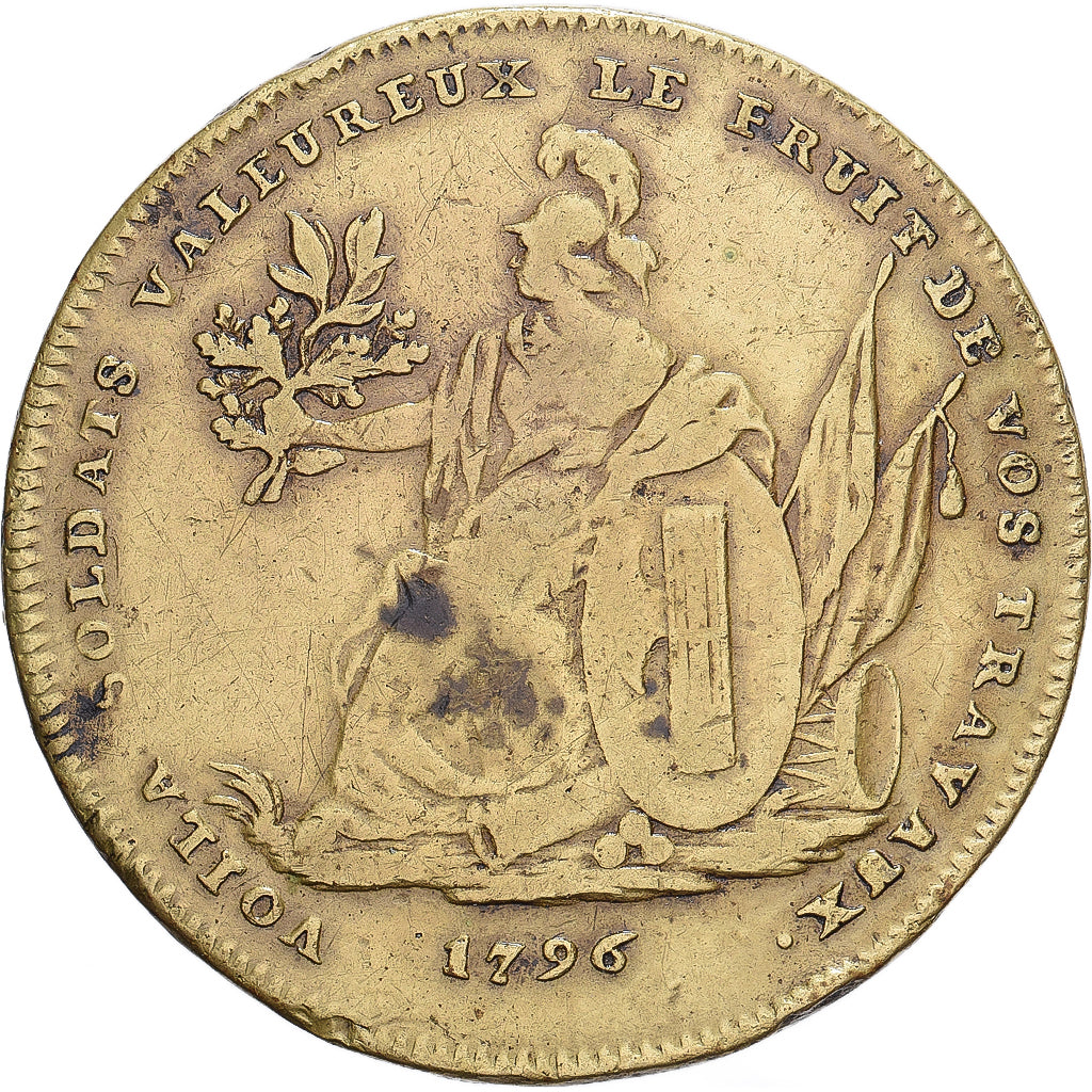 France, Medal, Napoléon Bonaparte, Le fruit de vos travaux, 1796, Brass
