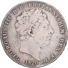 Royaume-Uni, George III, 1 Crown, 1820, Londres, Argent, TB+, Spink:3787, KM:675