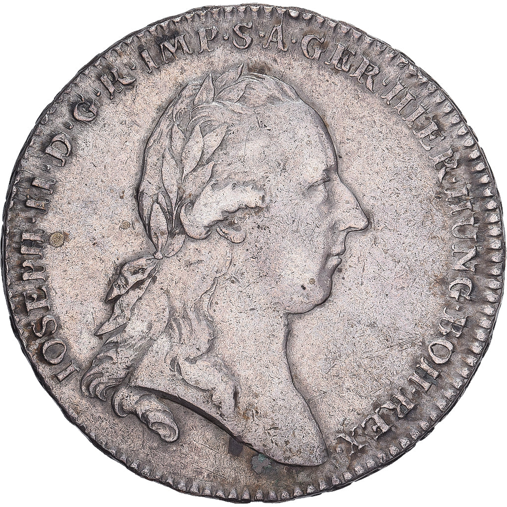 NIDERLANDY AUSTRIACKIE, Joseph II, Kronenthaler, 1787, Brussels, Srebro