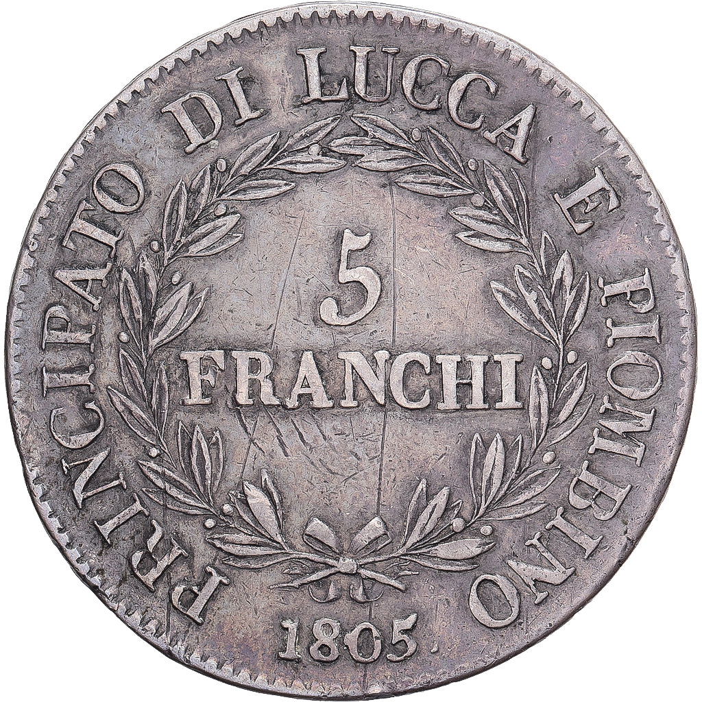 Principauté de Lucques et Piombino, Félix et Élisa, 5 Franchi, 1805, Firenze