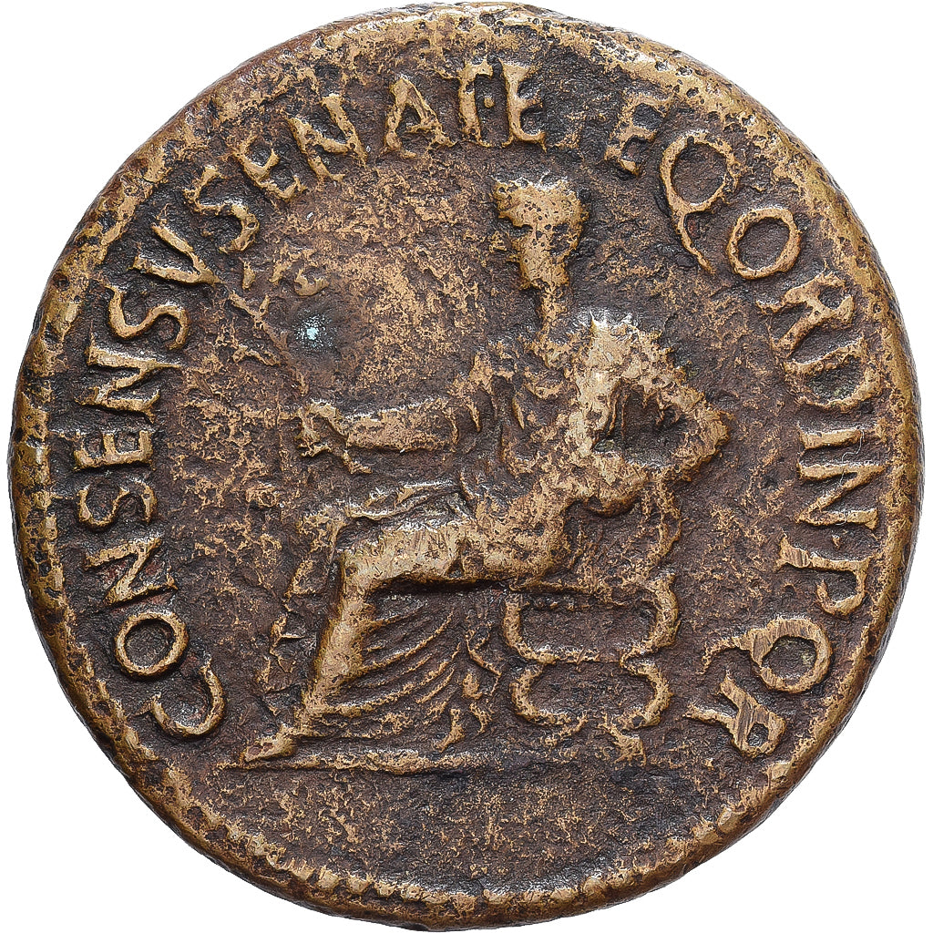 Roman Empire, Divus Augustus, Dupondius, 37-41, Rome, Bronze, VF(20-25), RIC:56