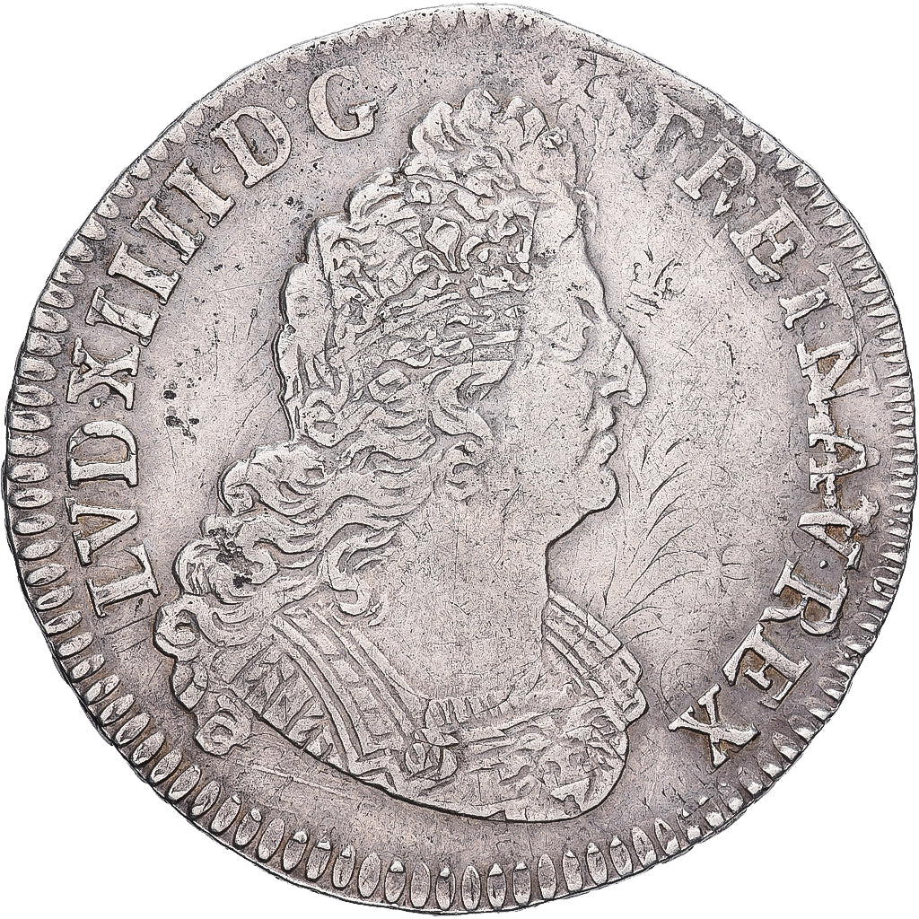 France, Louis XIV, 1/2 Écu aux 8 L, 1704, Paris, reformed, Silver, EF(40-45)