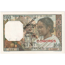 Comoros, 100 Francs, Undated (1960), Specimen, UNC(65-70)