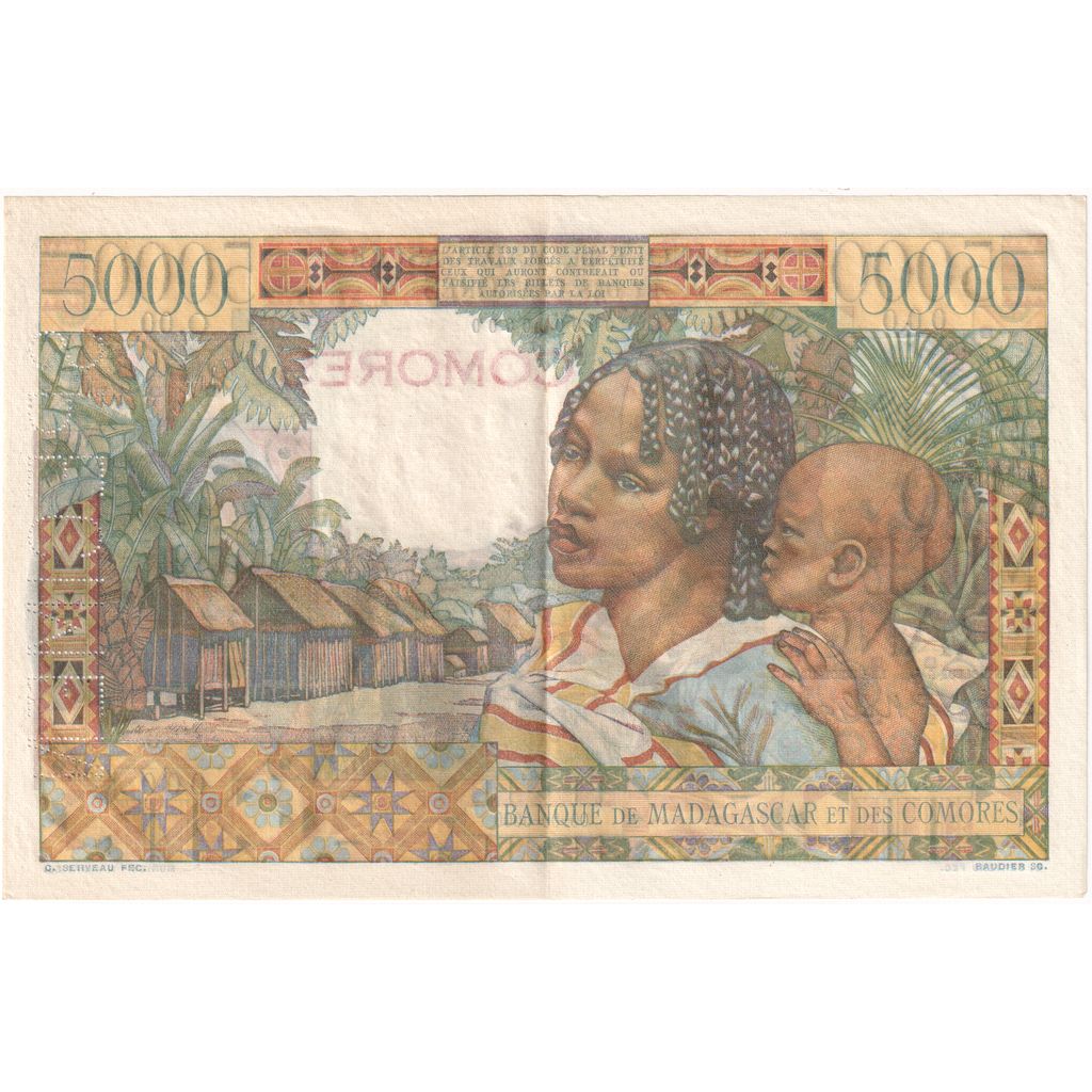 Comoros, 5000 Francs, ND(1960), Specimen, UNC(63)