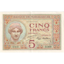 Madagascar, 5 Francs, ND(1937-1947), Specimen, UNC(63)