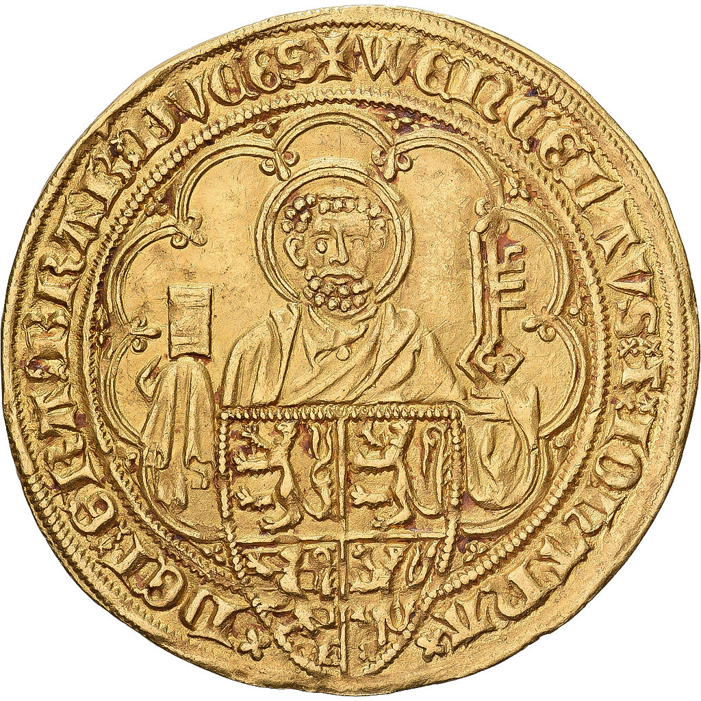 Duchy of Brabant, Jeanne & Wenceslas, Pieter d'Or, 1375-1380, Leuven, Oro, BB+