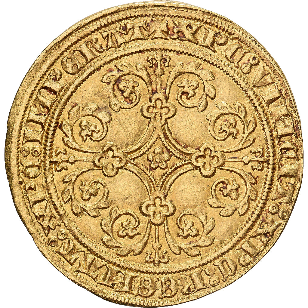 Duchy of Brabant, Jeanne & Wenceslas, Pieter d'Or, 1375-1380, Leuven, Oro, BB+