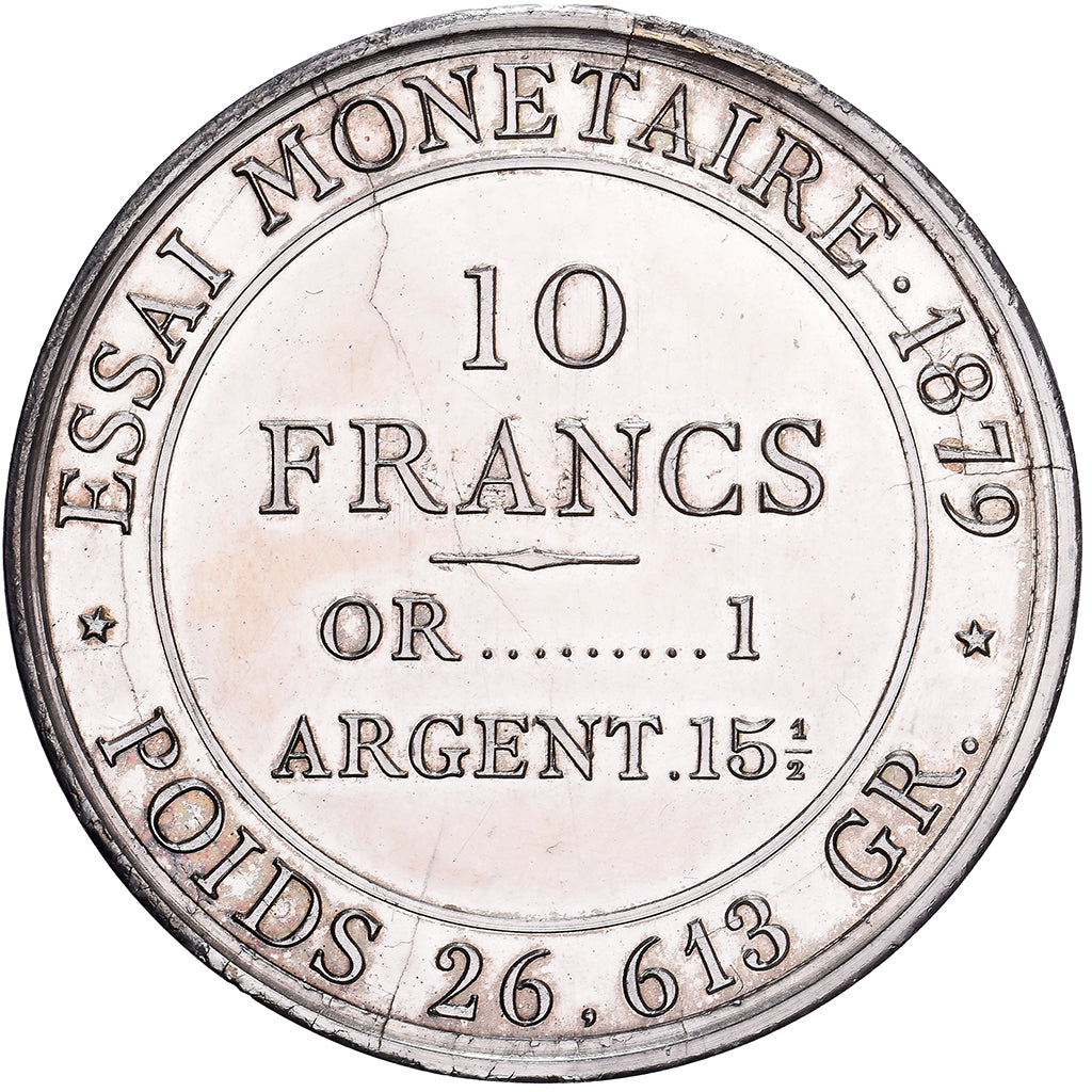 Frankrijk, 10 Francs, Hercule, 1879, Paris, Pattern, Proof, Gold & Silver, UNC-