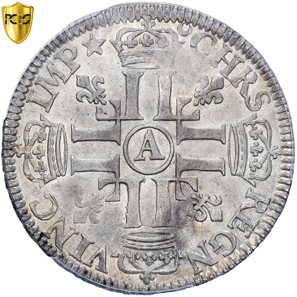 Francia, Louis XIV, 1/2 Écu aux 8 L, 1691, Paris, reformed, Argento, PCGS