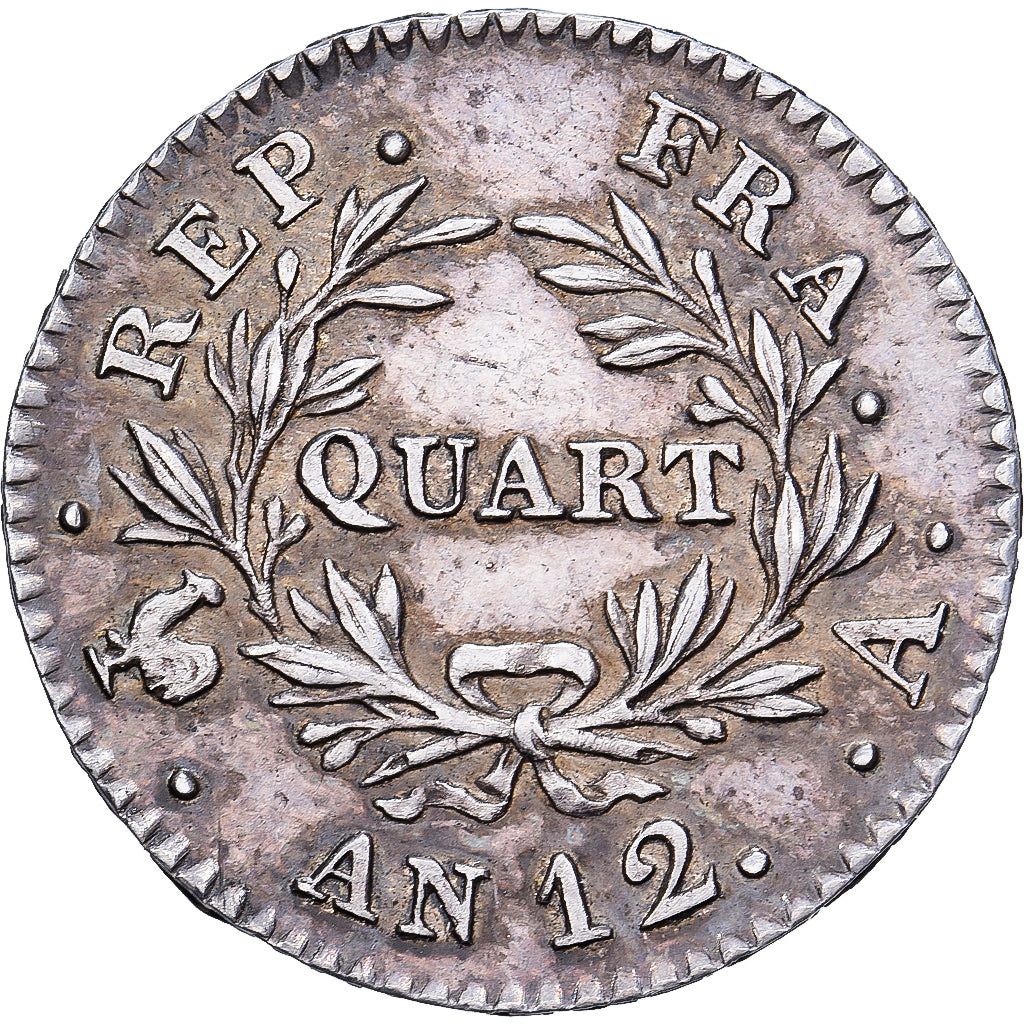 Francja, Bonaparte Premier Consul, Quart, An 12, Paris, Srebro, AU(55-58)