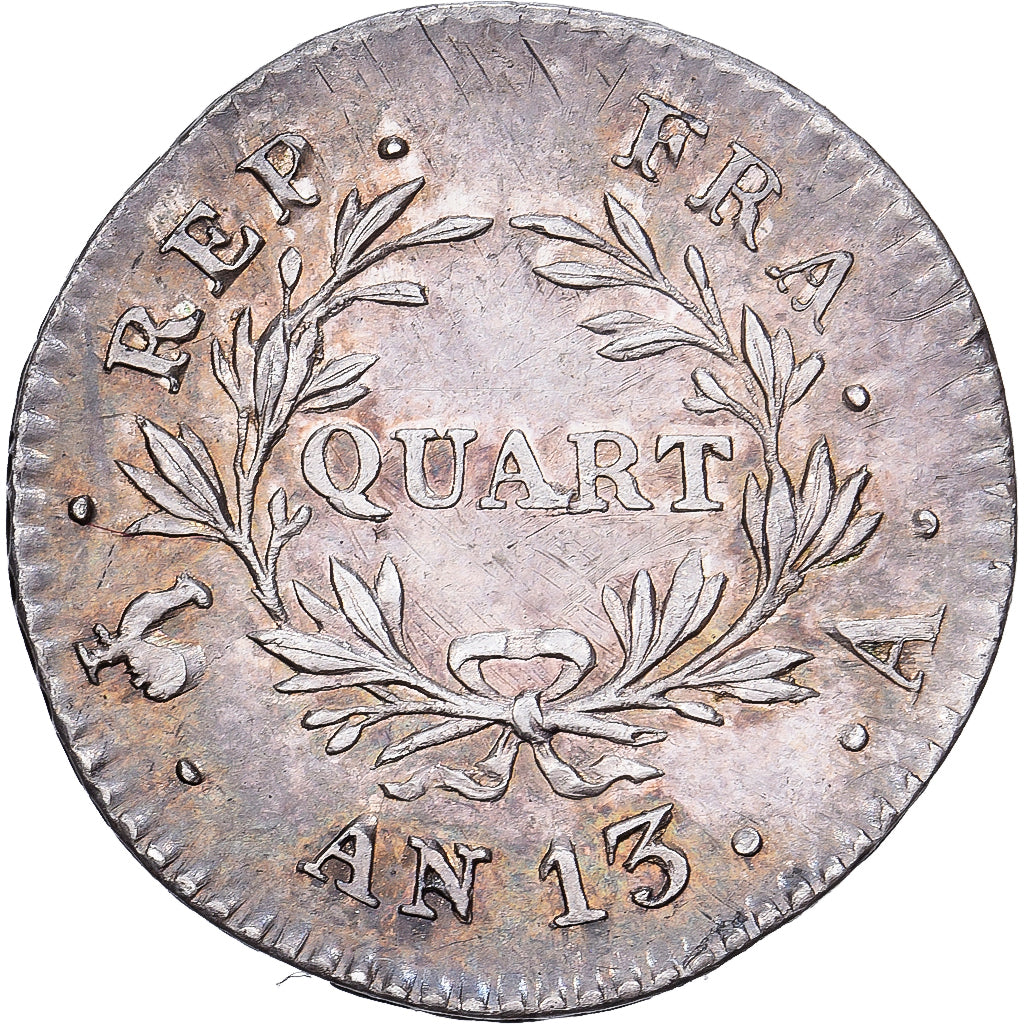 France, Napoléon Ier, Quart, AN 13, Paris, Argent, SUP, Gadoury:346