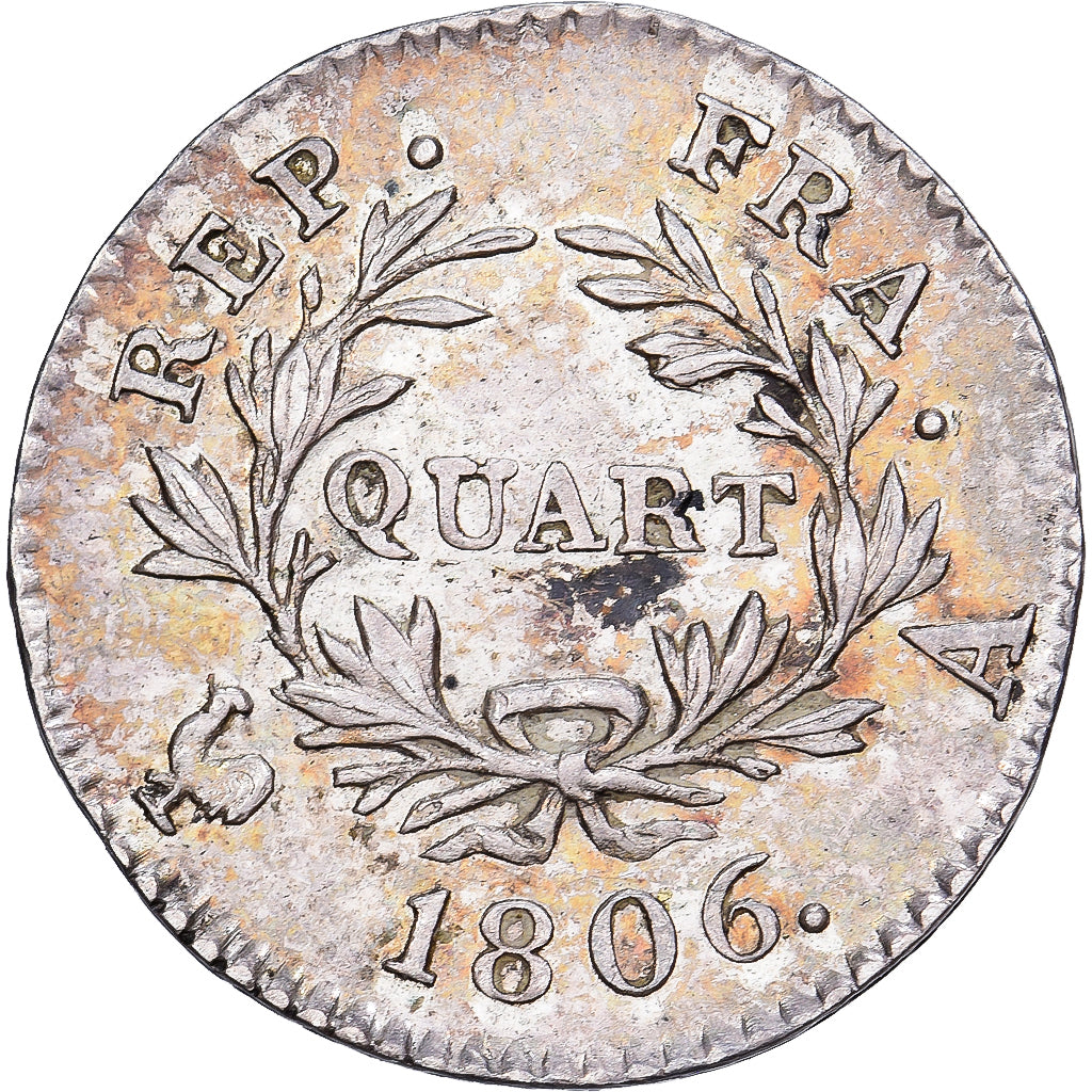 France, Napoléon Ier, Quart, 1806, Paris, Argent, SUP, Gadoury:347