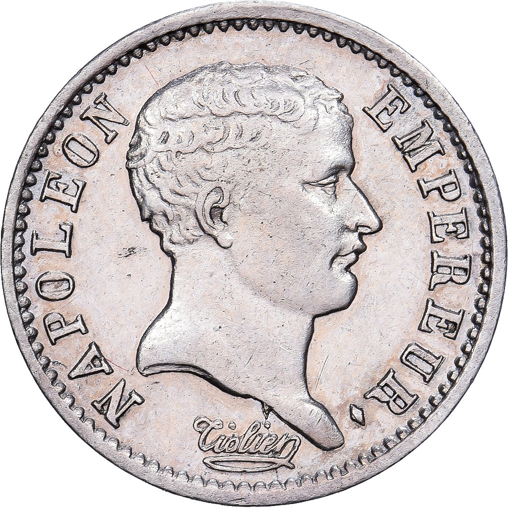 França, Napoleon I, Quart, 1807, Paris, Prata, AU(50-53), Gadoury:348