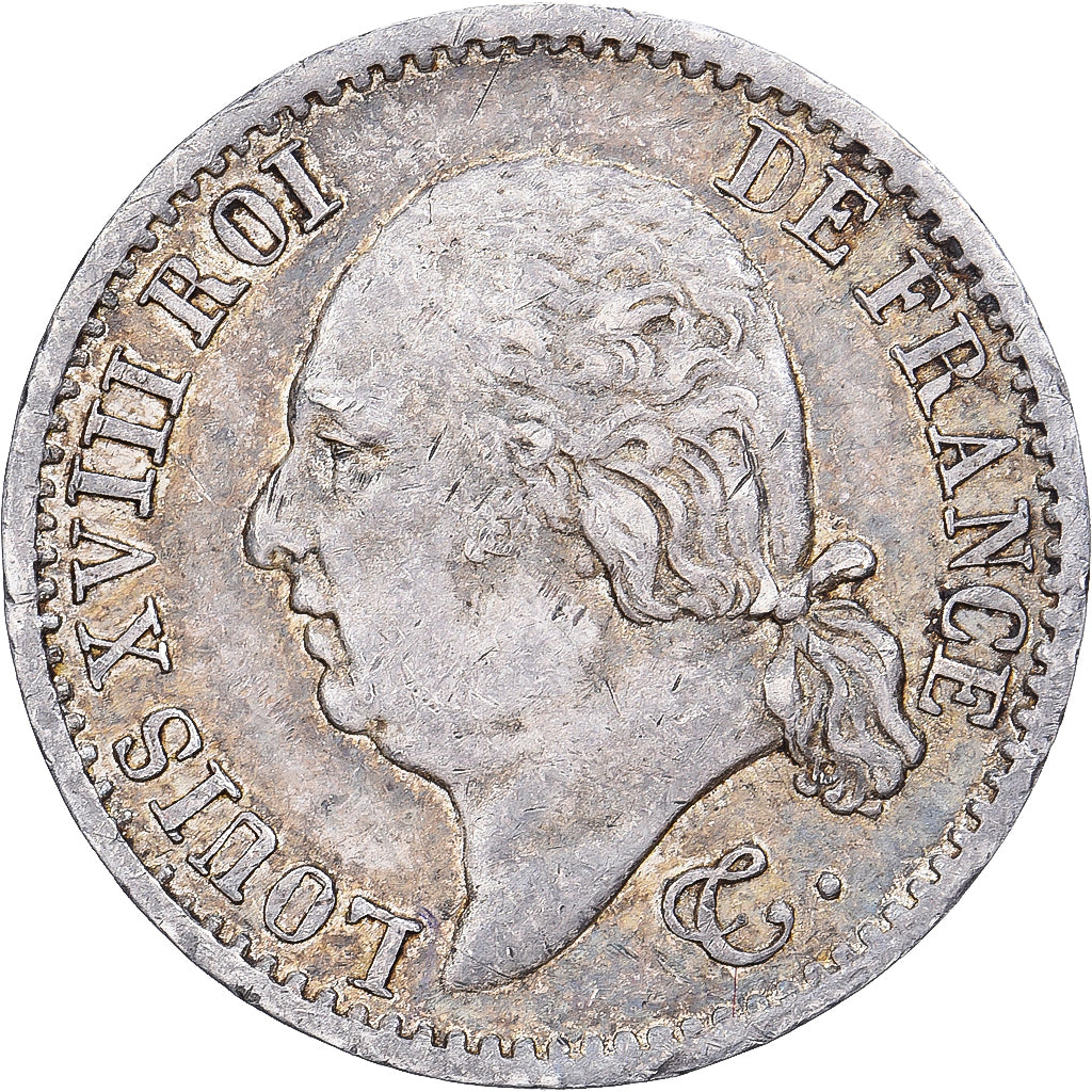 Francja, Louis XVIII, Quart, 1822, Paris, Srebro, EF(40-45), Gadoury:352