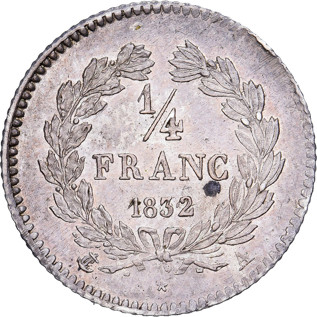 Francia, Louis Philippe I, 1/4 Franc, 1832, Paris, Plata, EBC, Gadoury:355