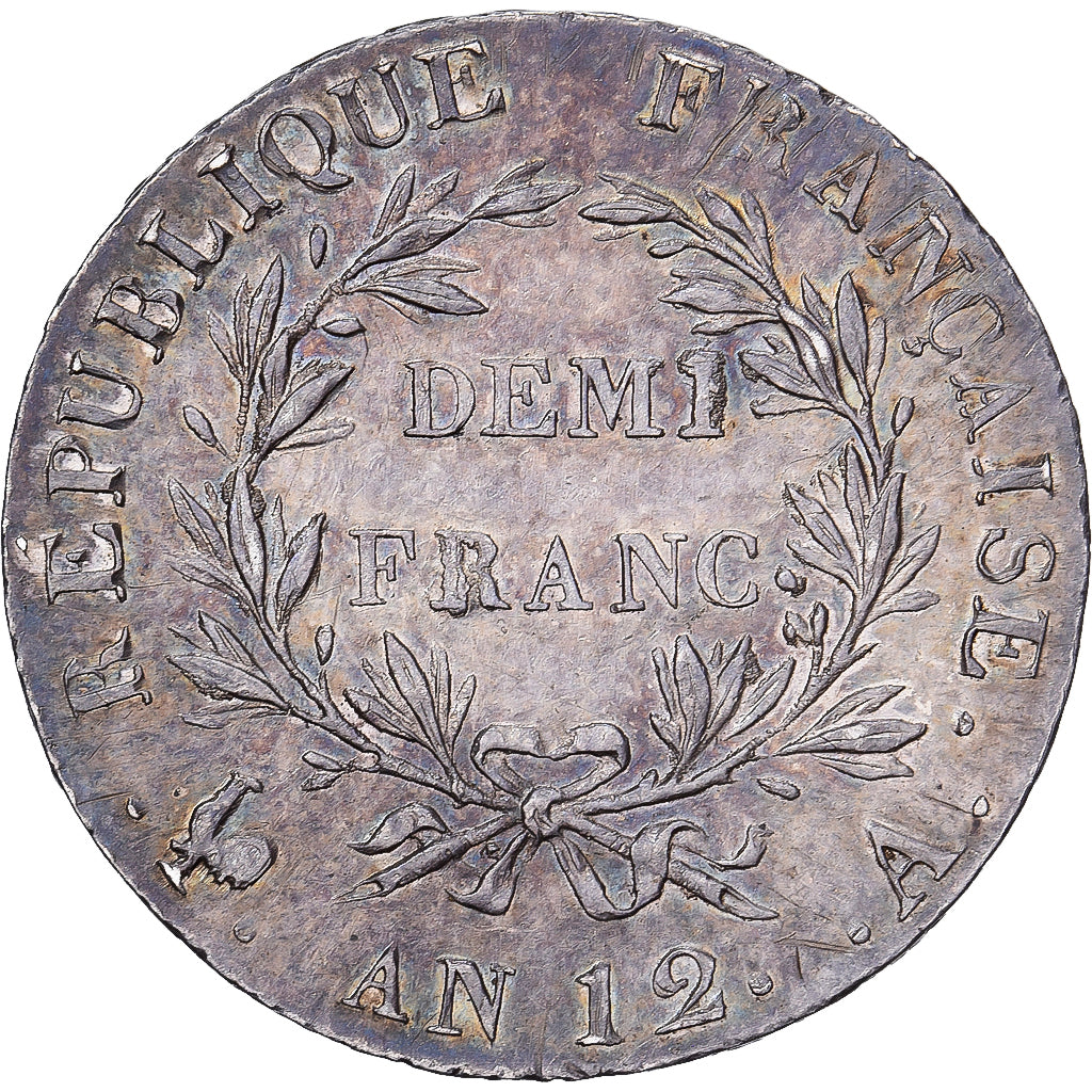 Francia, Bonaparte Premier Consul, Demi Franc, An 12, Paris, Plata, EBC