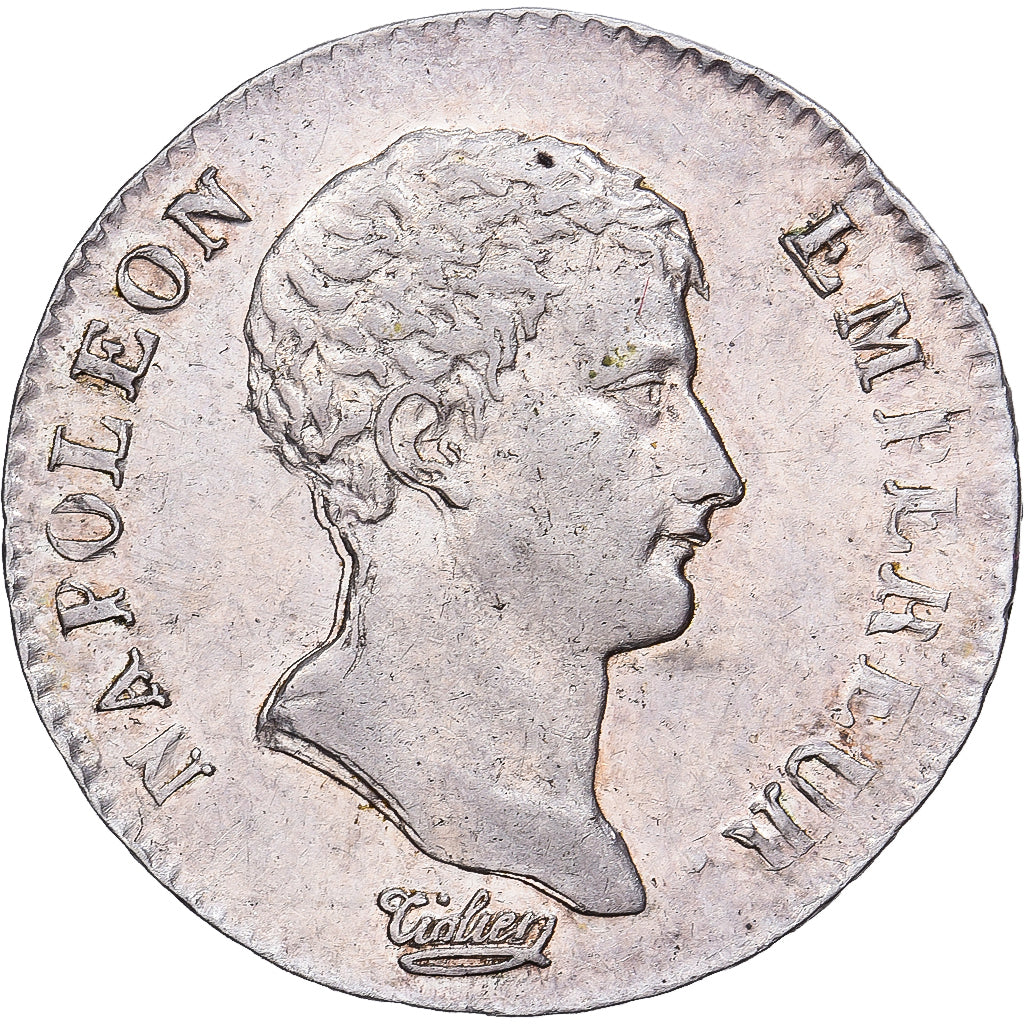 France, Napoleon I, Demi Franc, AN 13, Paris, Silver, AU(55-58), Gadoury:395