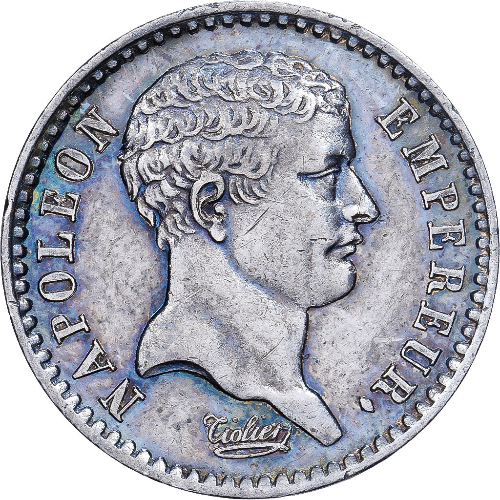 France, Napoleon I, Demi Franc, 1807, Paris, Silver, AU(55-58), Gadoury:397