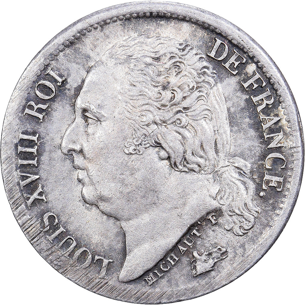 France, Louis XVIII, 1/2 Franc, 1818, Paris, Silver, AU(55-58), Gadoury:401