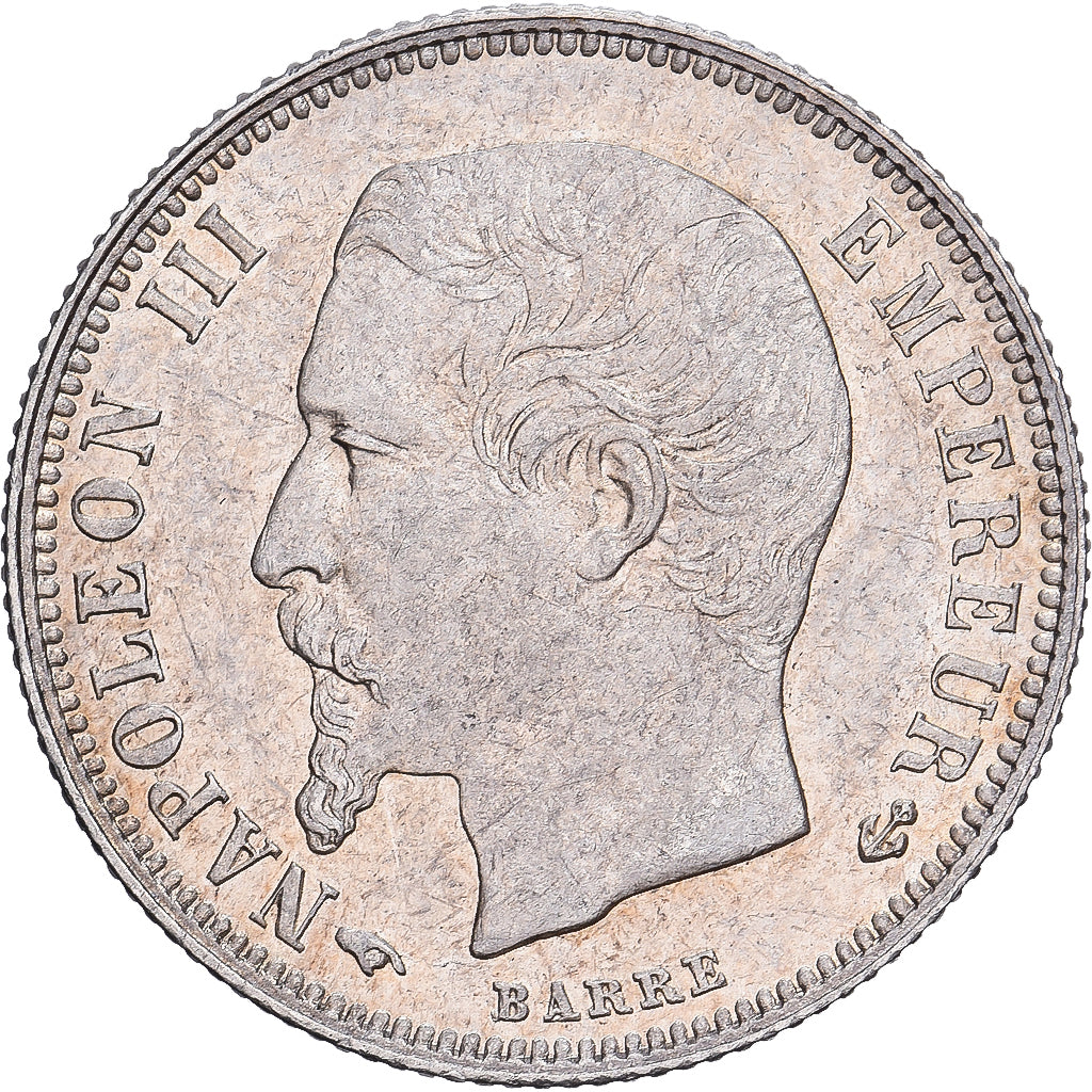 Francia, Napoleon III, 50 Centimes, 1860, Paris, Argento, SPL-, Gadoury:414