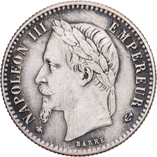 França, Napoleon III, 50 Centimes, 1867, Paris, Prata, AU(50-53), Gadoury:417