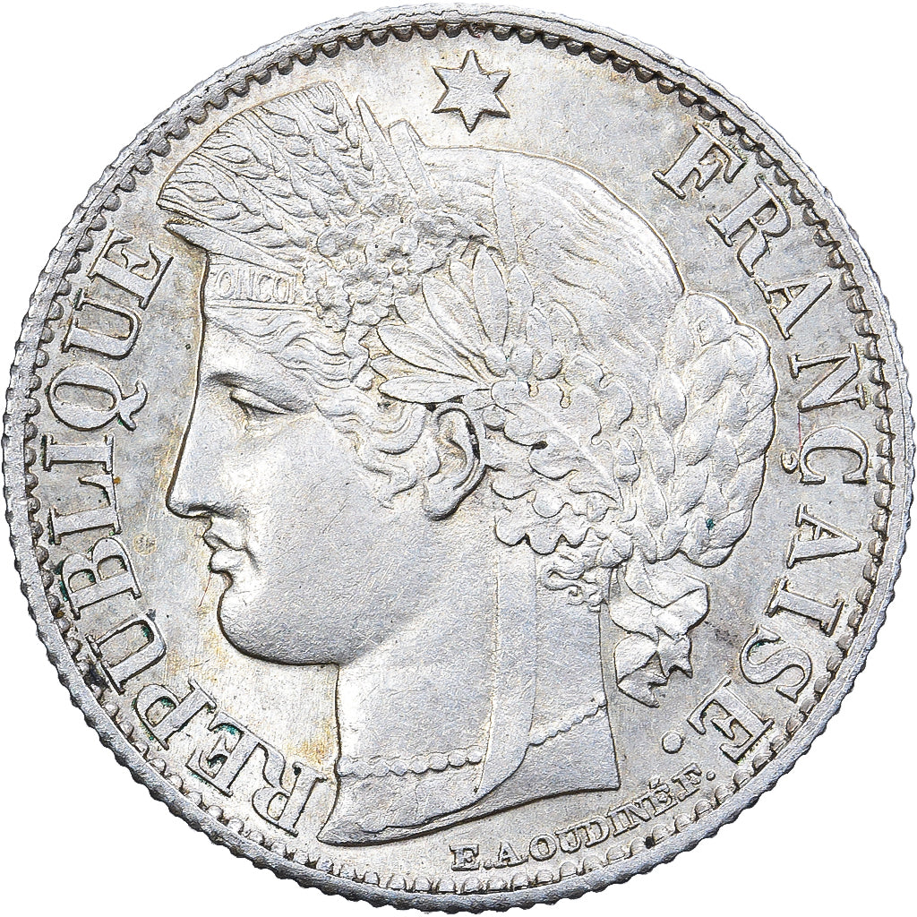 Frankrijk, 50 Centimes, Cérès, 1871, Bordeaux, Zilver, PR, Gadoury:419