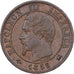 França, Napoleon III, 1 Centime, 1855, Lyon, ancre, Bronze, AU(50-53)