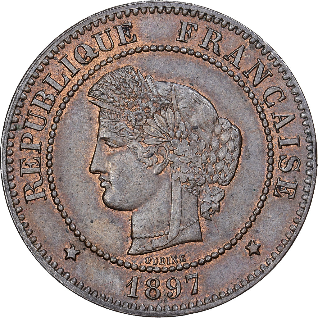 Francia, 5 Centimes, Cérès, 1897, Paris, Bronce, EBC, Gadoury:157a