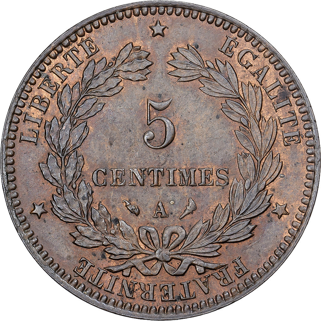 Francia, 5 Centimes, Cérès, 1897, Paris, Bronce, EBC, Gadoury:157a