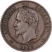Francia, Napoleon III, 10 Centimes, 1863, Paris, Bronzo, SPL-, Gadoury:253