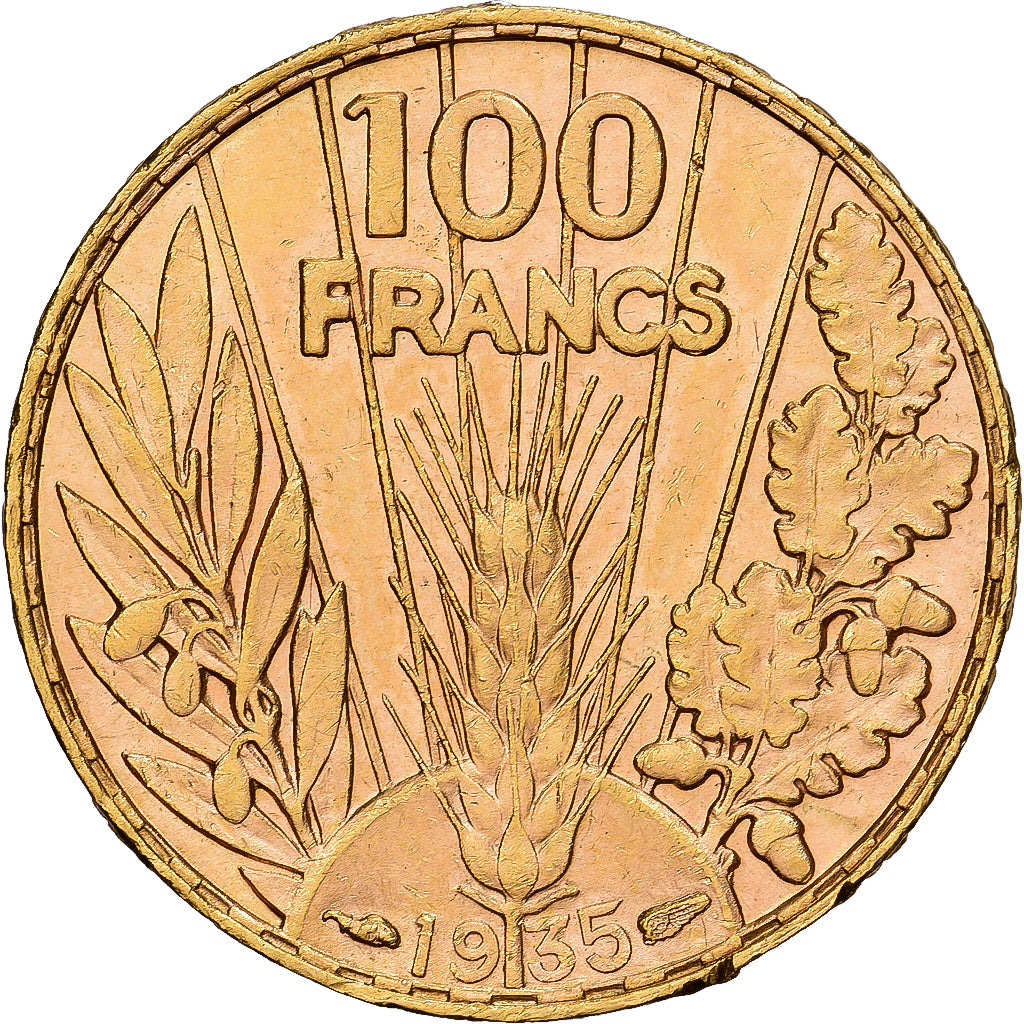 França, 100 Francs, Bazor, 1935, Paris, Dourado, AU(55-58), Gadoury:1148